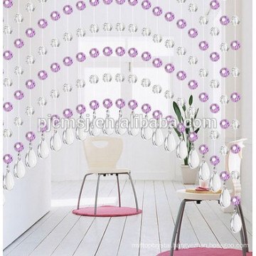 pink crystal beads curtain hanging teardrop-shape crystal for doors decoration Eco-friendly 2015